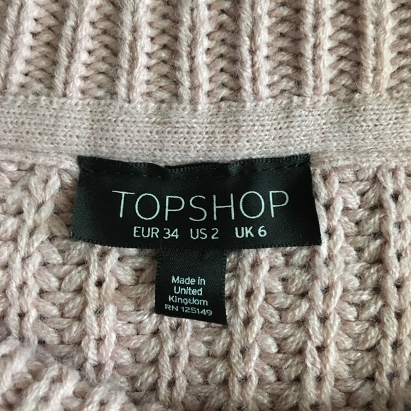 Topshop pink chunky knit distressed sweater 2 - Picture 6 of 8